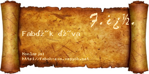 Fabók Éva névjegykártya