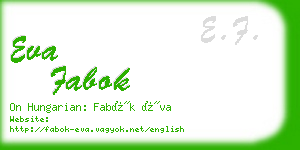 eva fabok business card